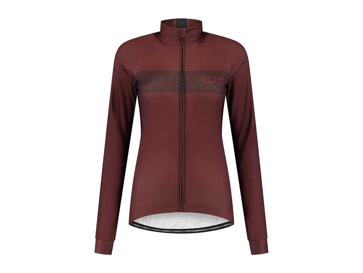 Craft LMTD Fietsshirt Lange Mouwen Donkerrood/Zwart Dames