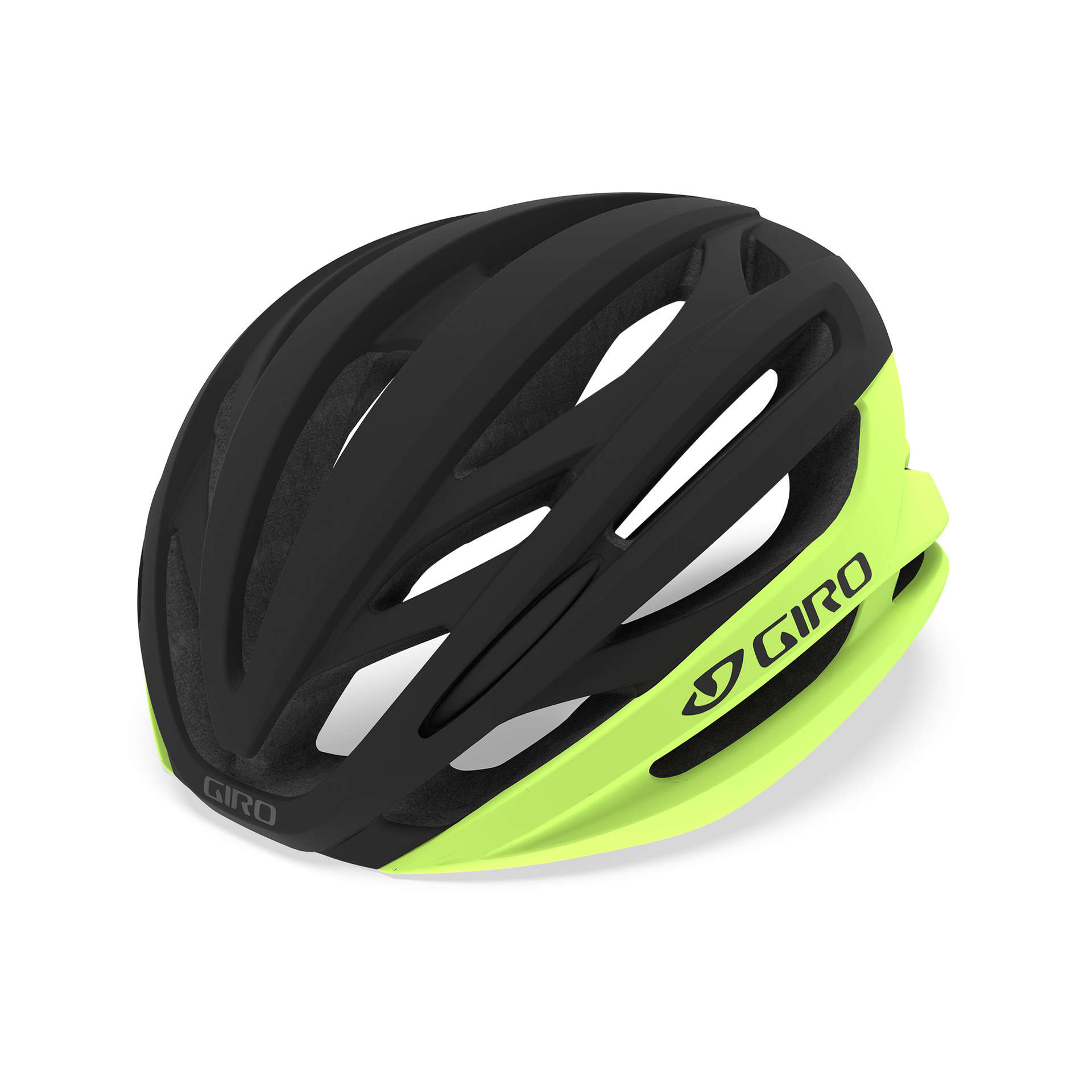 Giro Syntax MIPS Race Fietshelm Zwart/Fluo Geel