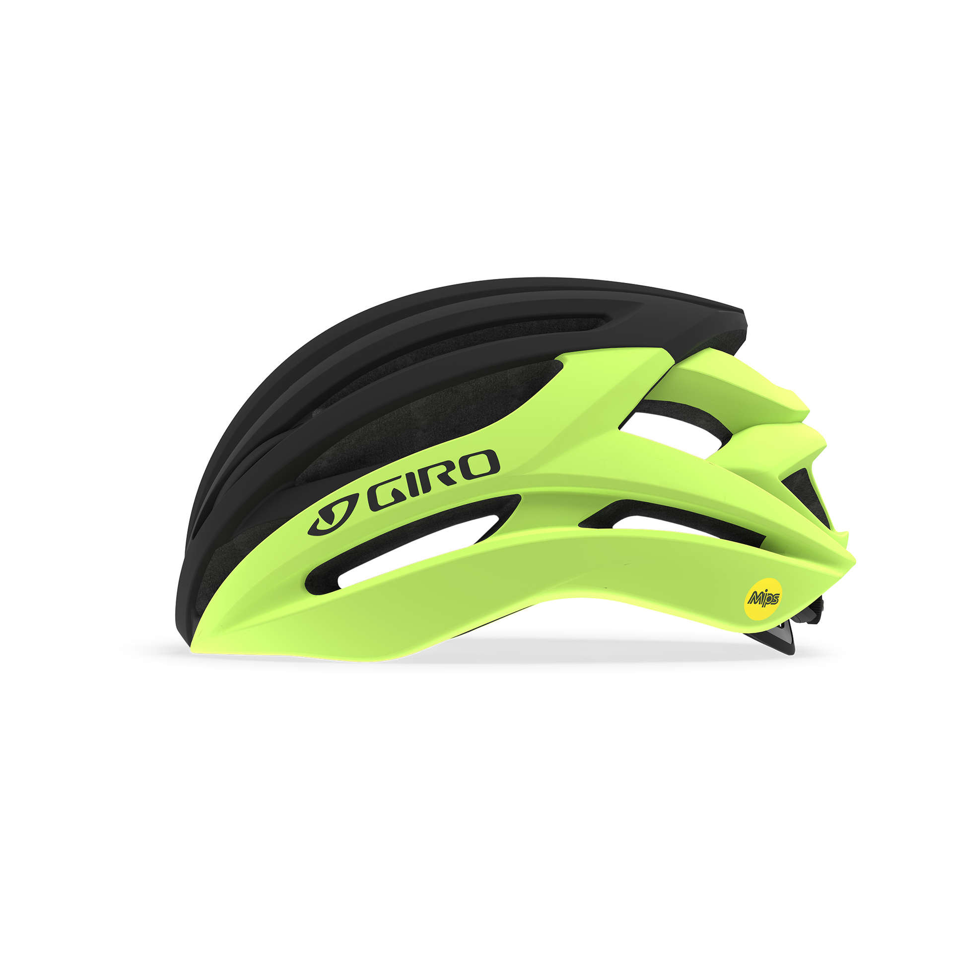 Giro Syntax MIPS Race Fietshelm Zwart/Fluo Geel