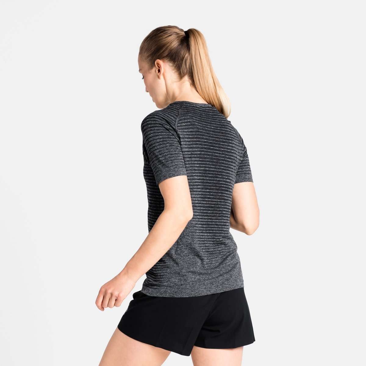 Odlo Essential Seamless Crew Neck Hardloopshirt Korte Mouwen Grijs  Dames