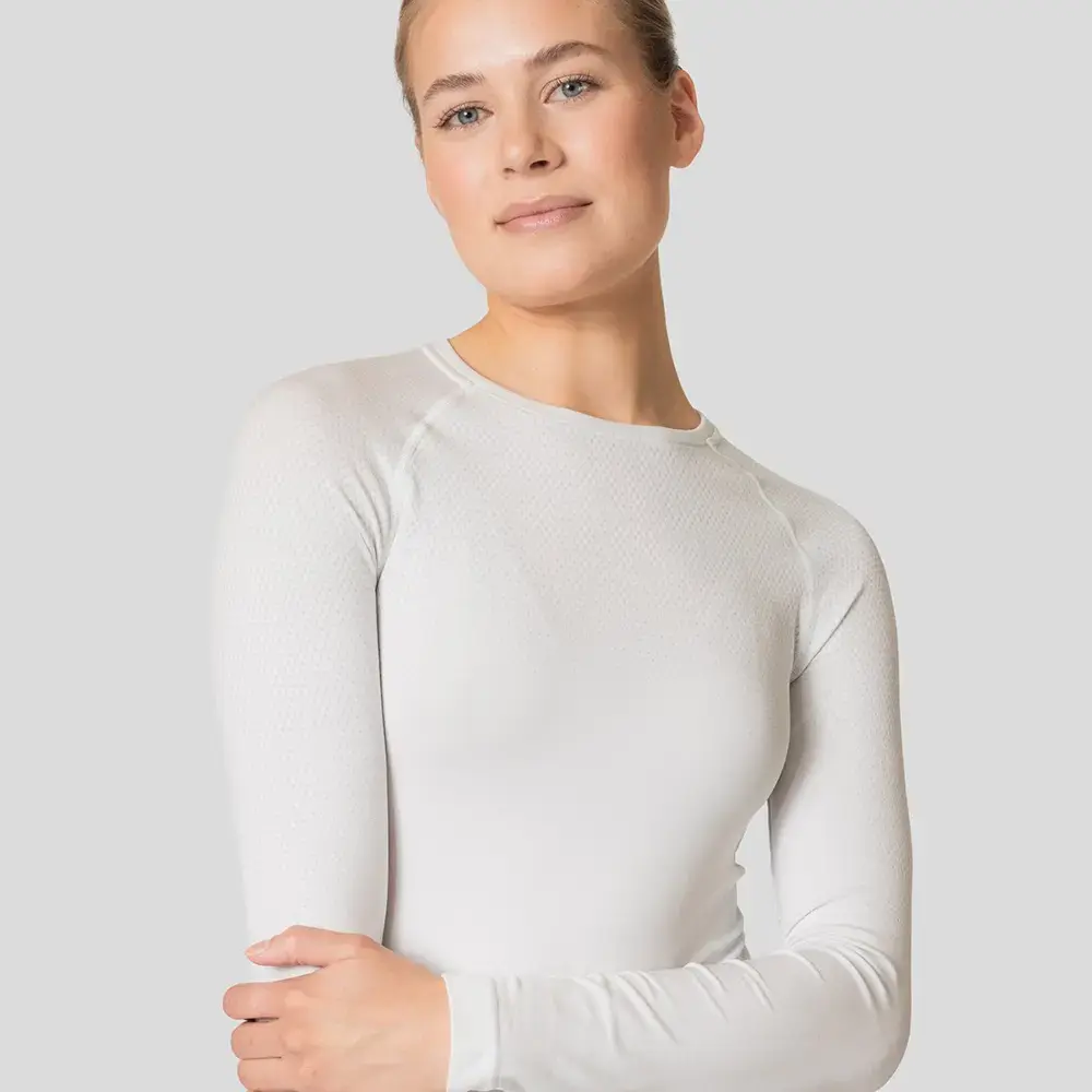 Odlo Performance Light Eco Crew Thermoshirt Lange Mouwen Wit Dames