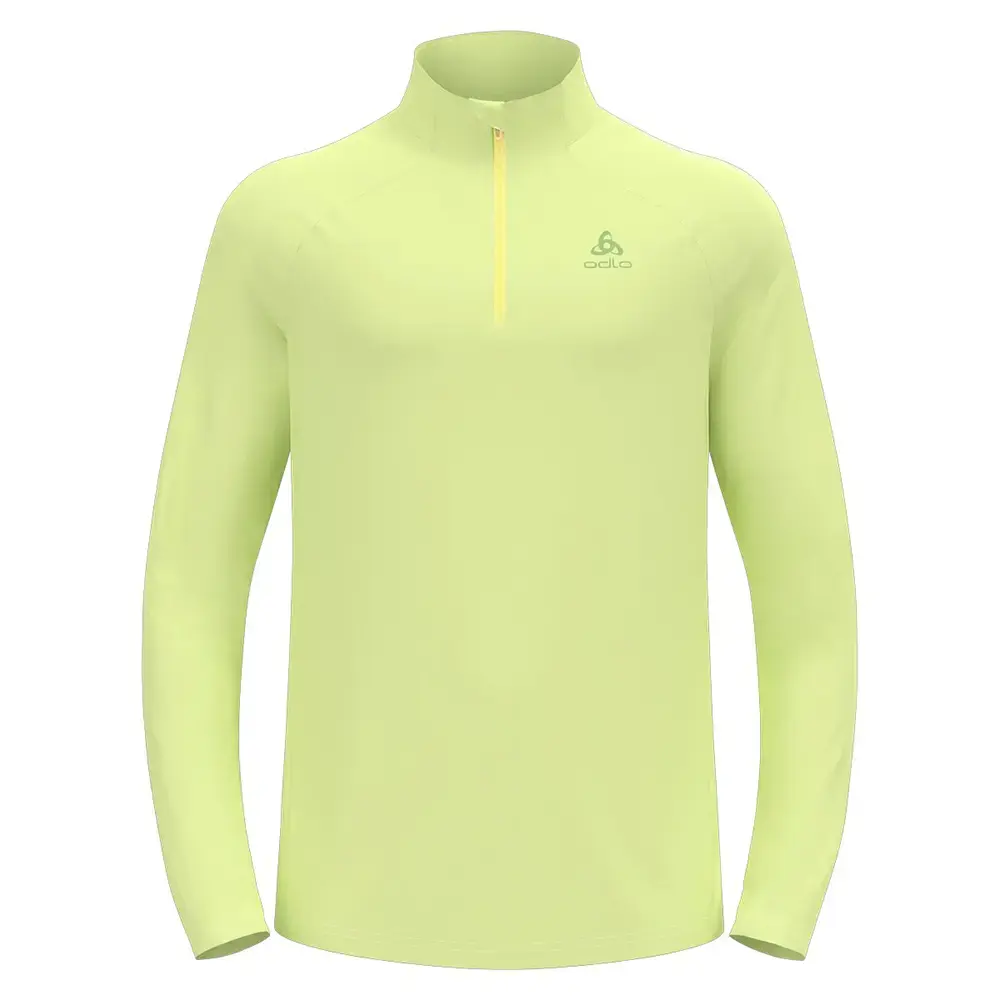 Odlo Essential Ceramiwarm Midlayer Hardloopshirt Lange Mouwen Lime Heren