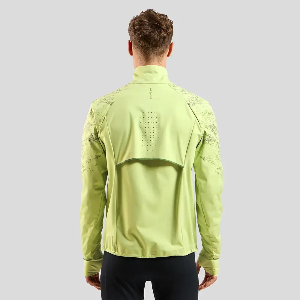 Odlo Zeroweight Pro Warm Reflective Hardloopjack Limegroen Heren