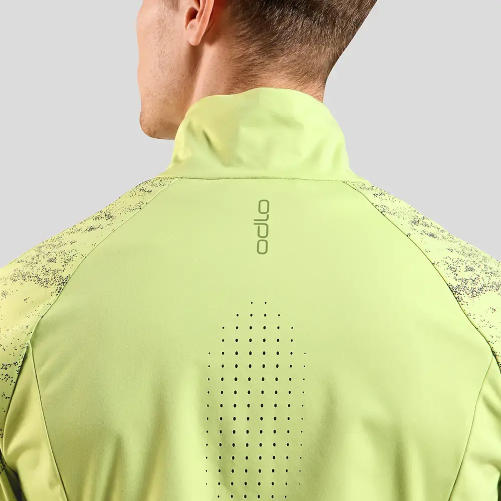 Odlo Zeroweight Pro Warm Reflective Hardloopjack Limegroen Heren