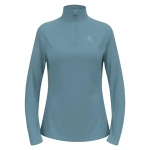 Odlo Ceramiwarm Midlayer Zip Hardloopshirt Lange Mouwen Blauw Dames