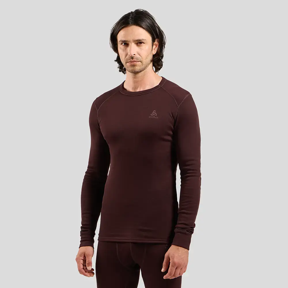 Odlo Active Warm Eco Crew Neck Thermoshirt Lange Mouwen Paars Heren