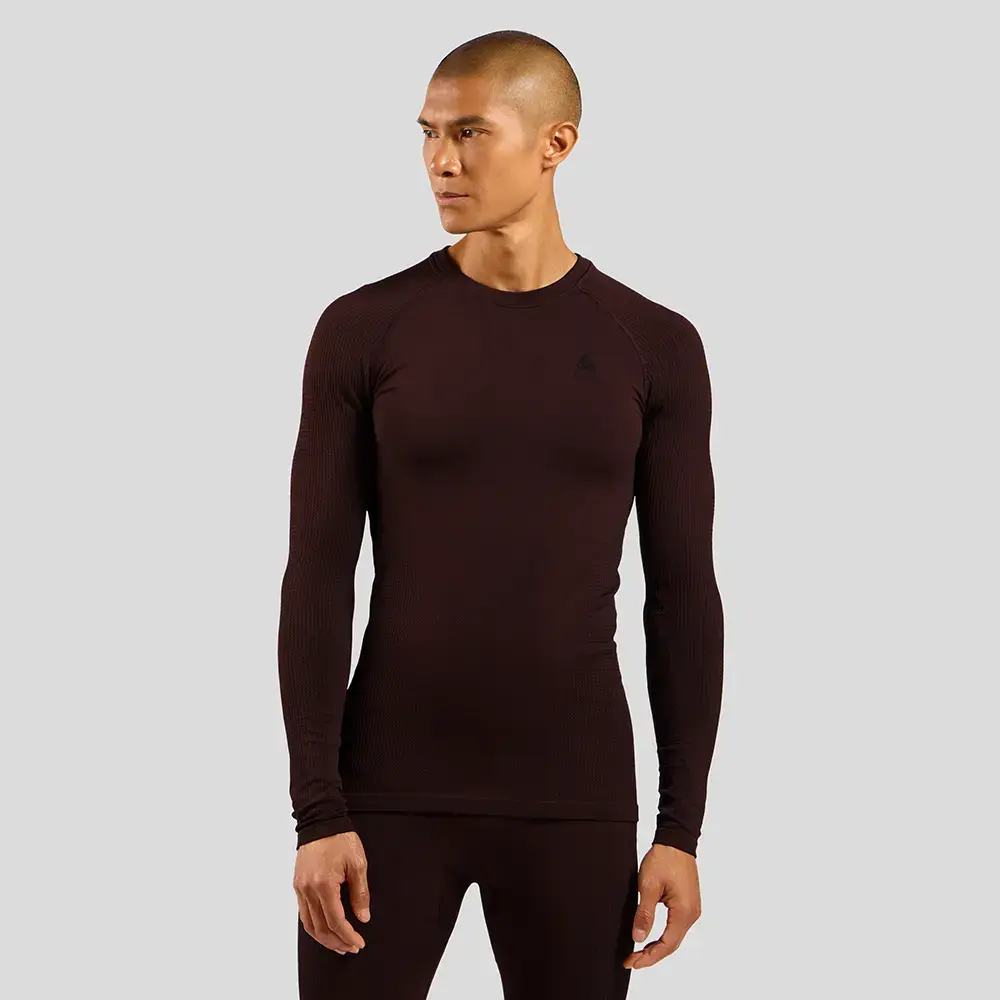 Odlo Performance Warm Eco Crew Thermoshirt Lange Mouwen Paars Heren