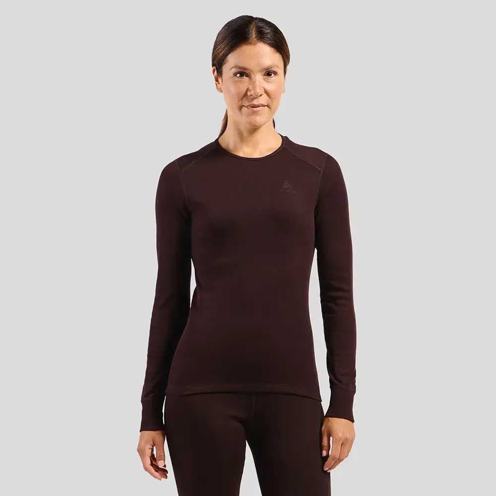 Odlo Active Warm Eco Crew Neck Thermoshirt Lange Mouwen Paars Dames