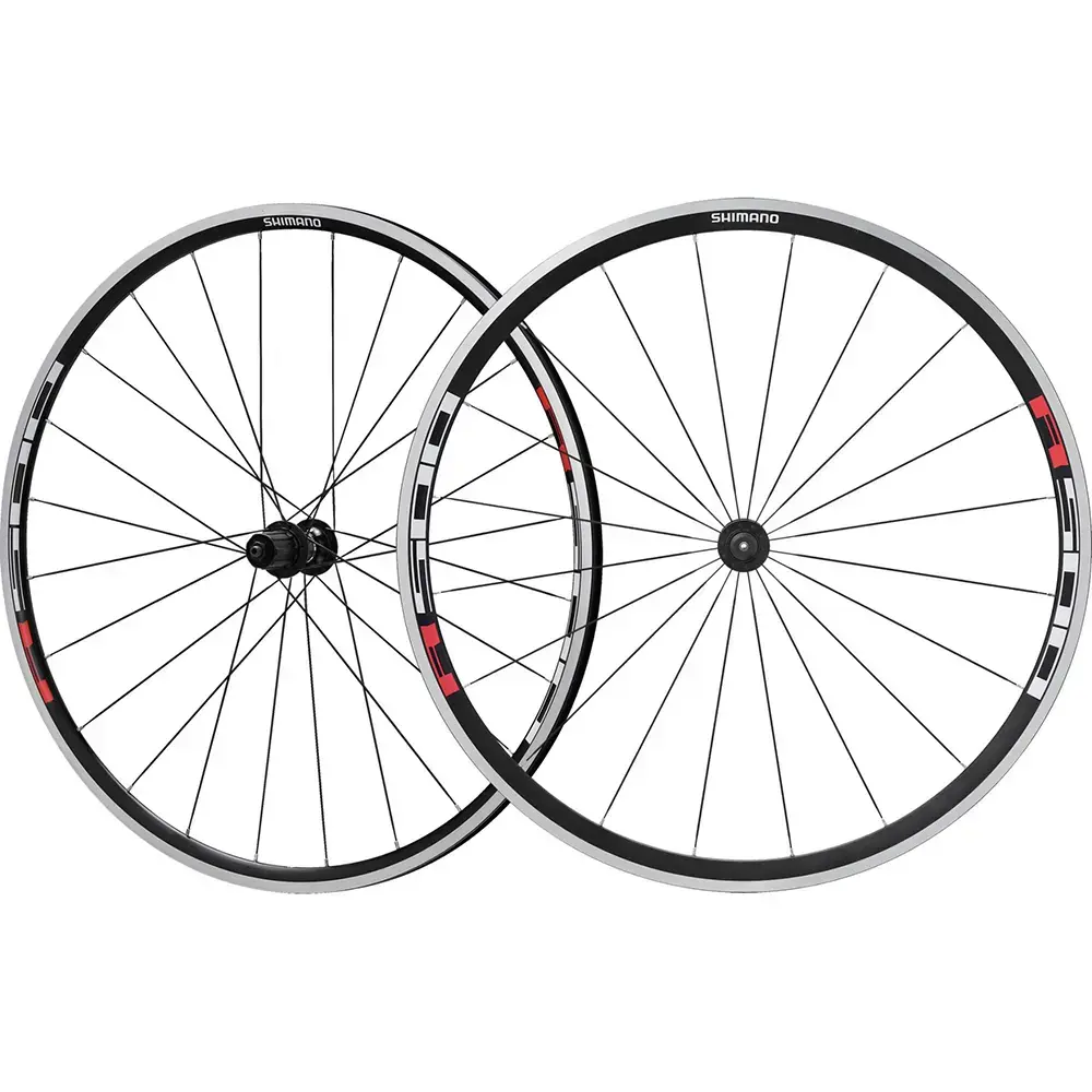 Shimano WH-R501 Aero Race Wielset Zwart/Rood