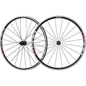 Shimano WH-R501 Aero Race Wielset Zwart/Rood