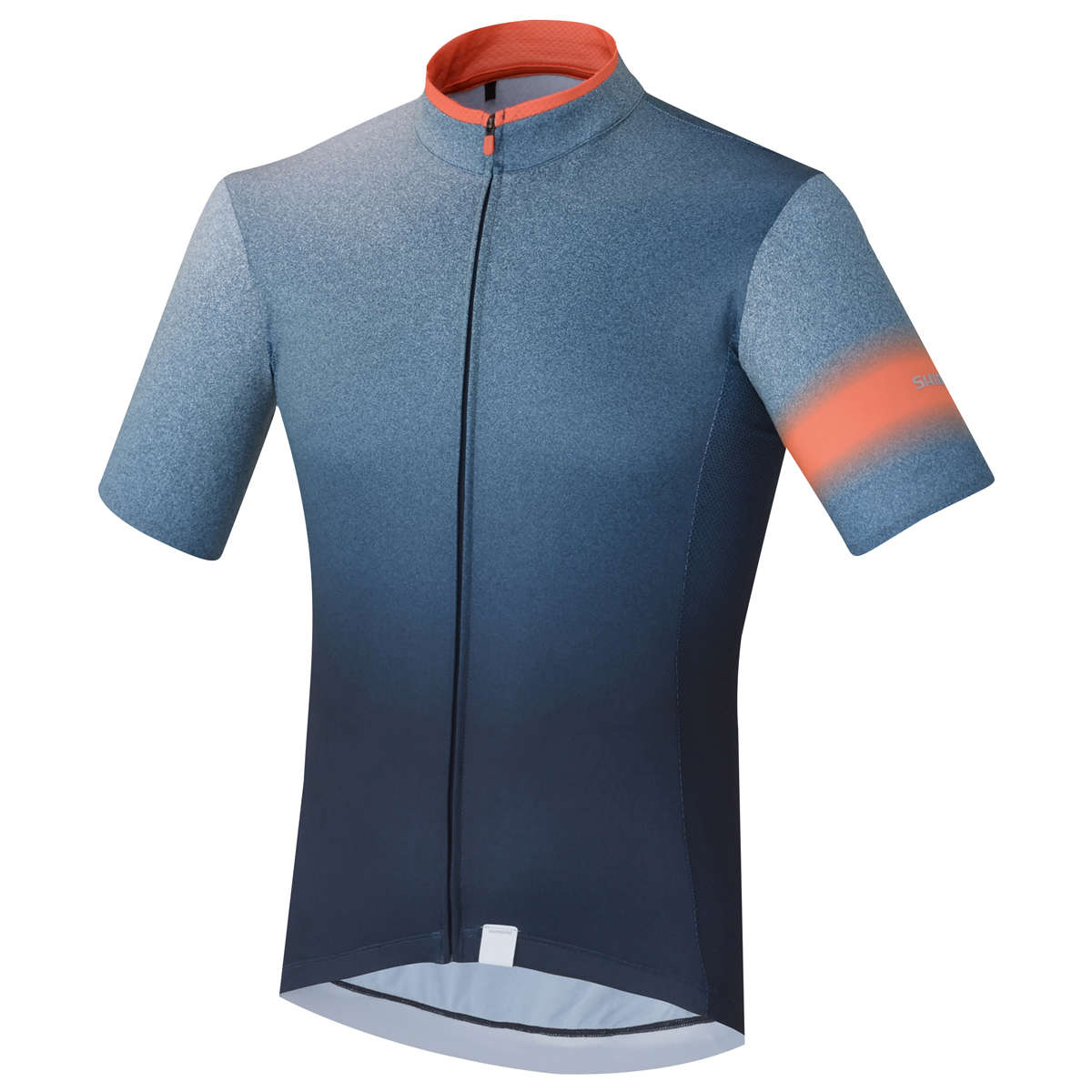 Shimano Mirror Cool Fietsshirt Korte Mouwen Blauw/Oranje Heren