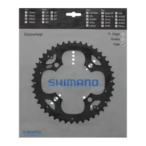 Shimano Deore FC-M530 Triple Kettingblad voor Kettingbeschermer Zwart 9 Speed