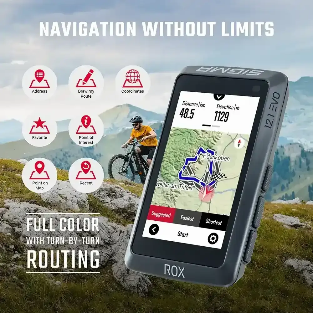 Sigma Sport ROX 12.1 EVO GPS Fietscomputer Grijs