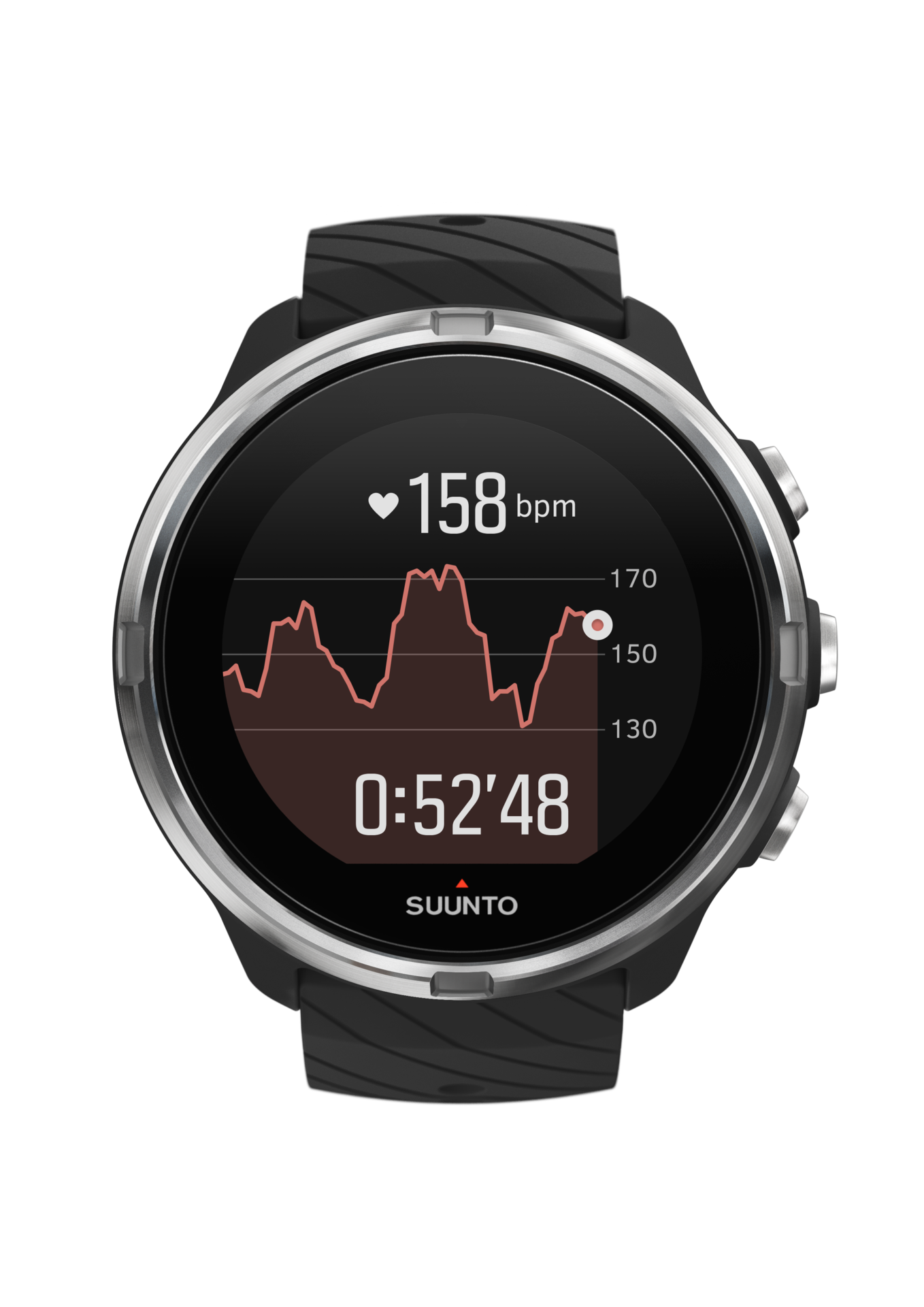 Suunto 9 G1 GPS Horloge Zwart met Lederen Strap Zwart