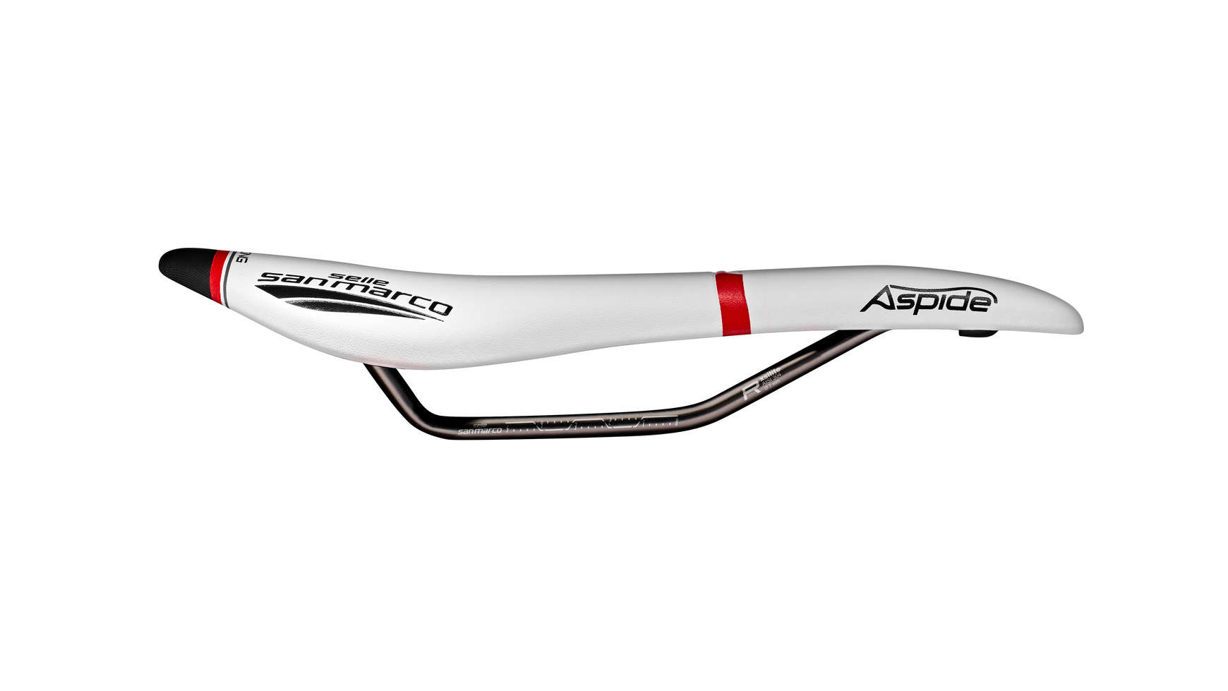 San Marco Aspide Full-Fit Racing Narrow Zadel Wit/Zwart/Rood