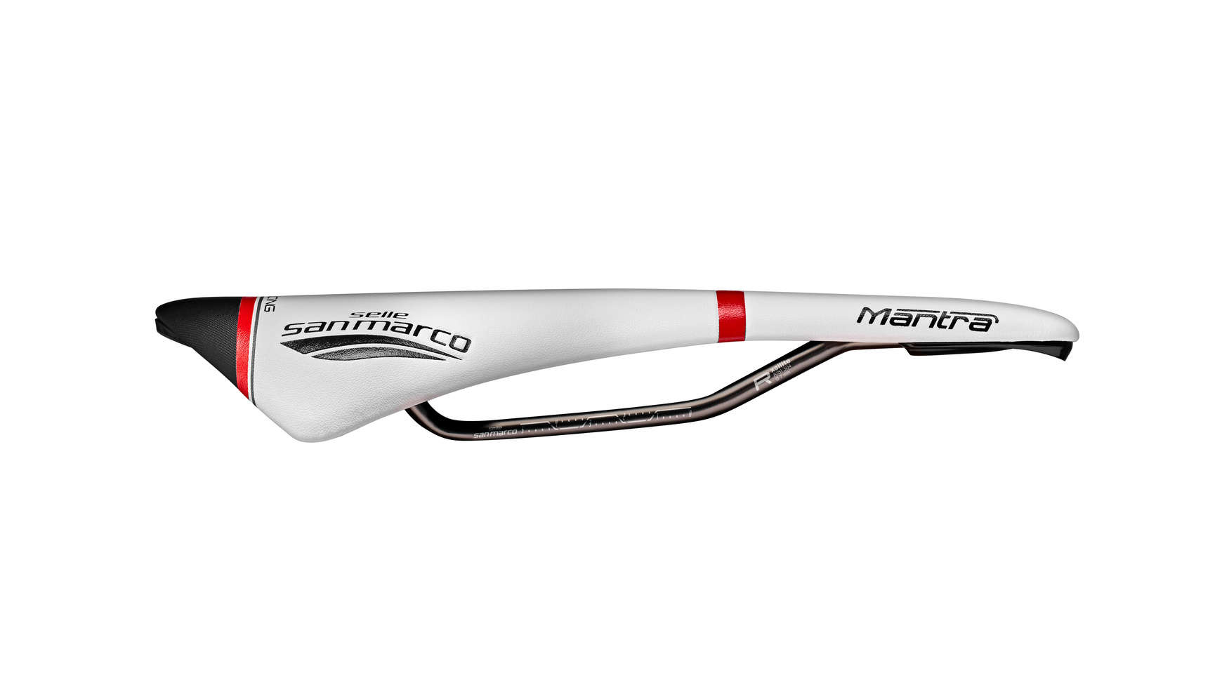 San Marco Mantra Full-Fit Racing Narrow Zadel Wit/Zwart/Rood