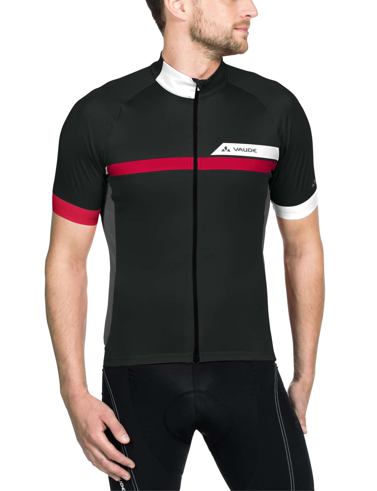 VAUDE Pro Tricot II Fietsshirt Korte Mouwen Zwart/Wit Heren