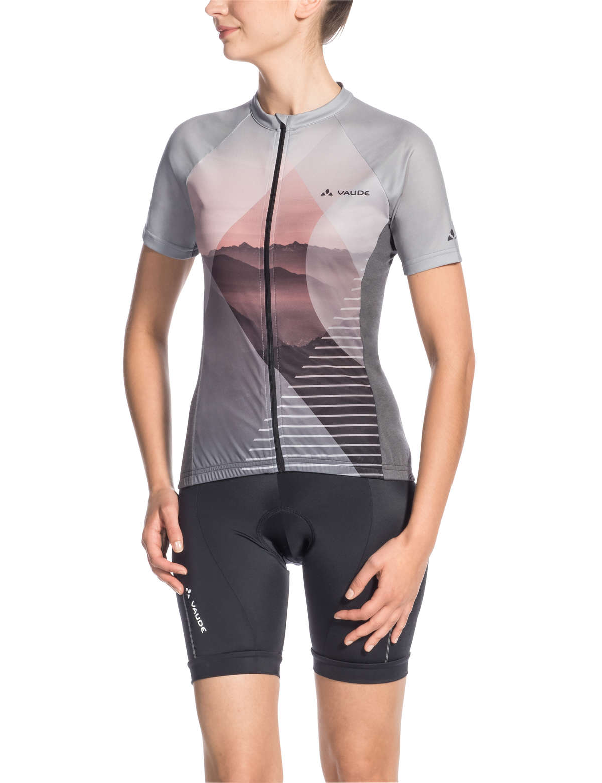 VAUDE Majura FZ Fietsshirt Korte Mouwen Grijs Dames