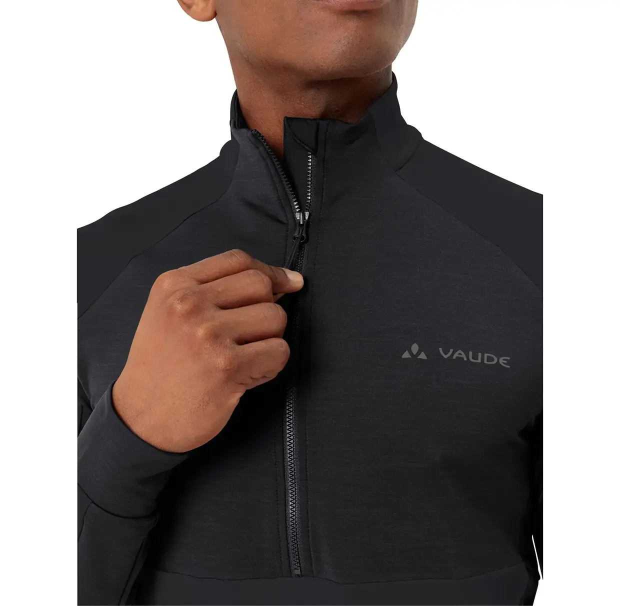 VAUDE Kuro Halfzip Tricot Fietsshirt Lange Mouwen Zwart Heren