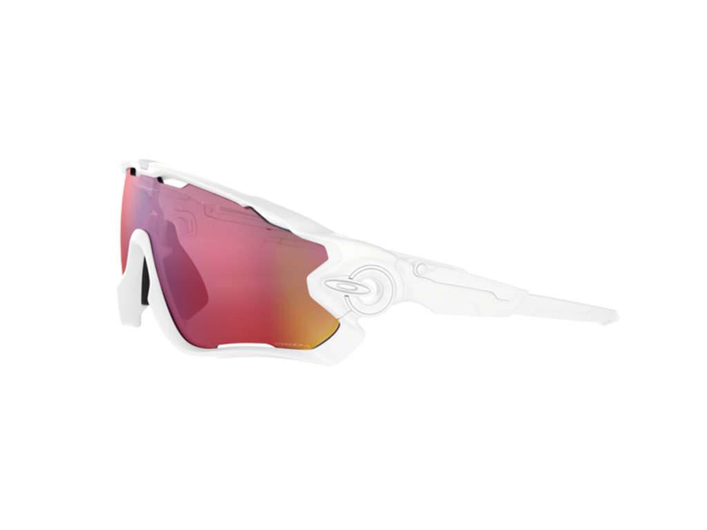 Oakley Jawbreaker Fietsbril Polished Wit Prizm Road Lens