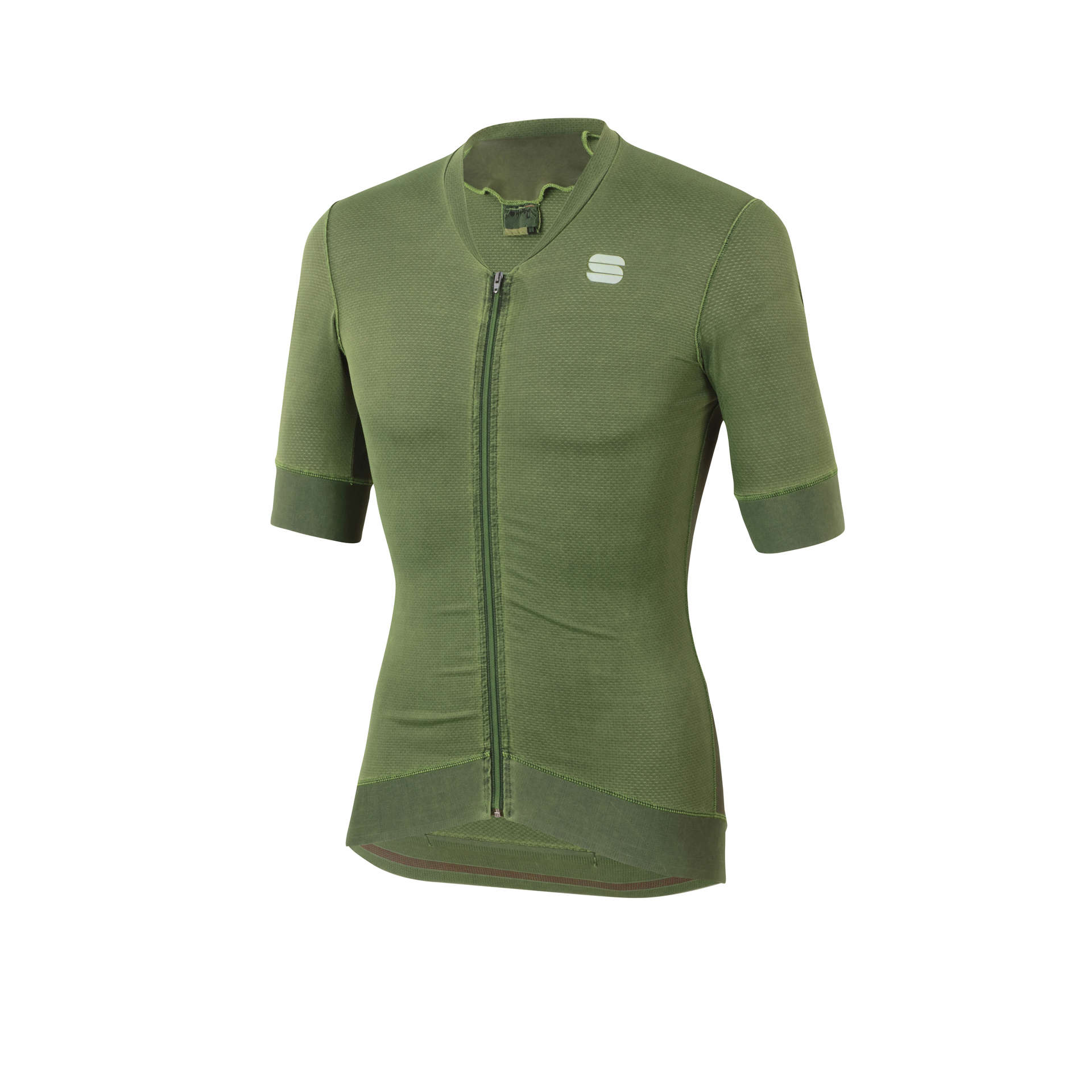 Sportful Monocrom Fietsshirt Korte Mouwen Groen Heren