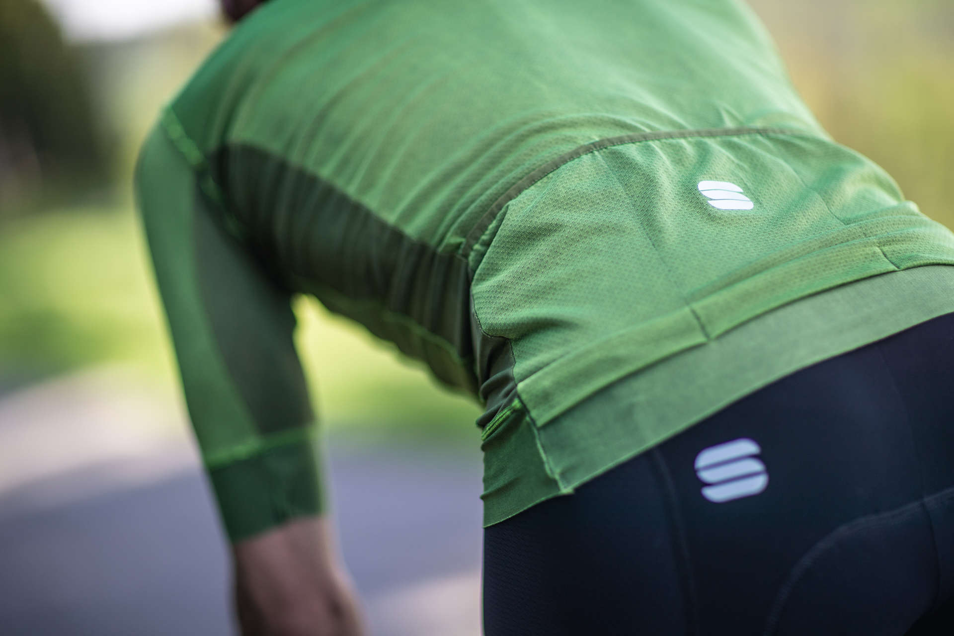 Sportful Monocrom Fietsshirt Korte Mouwen Groen Heren