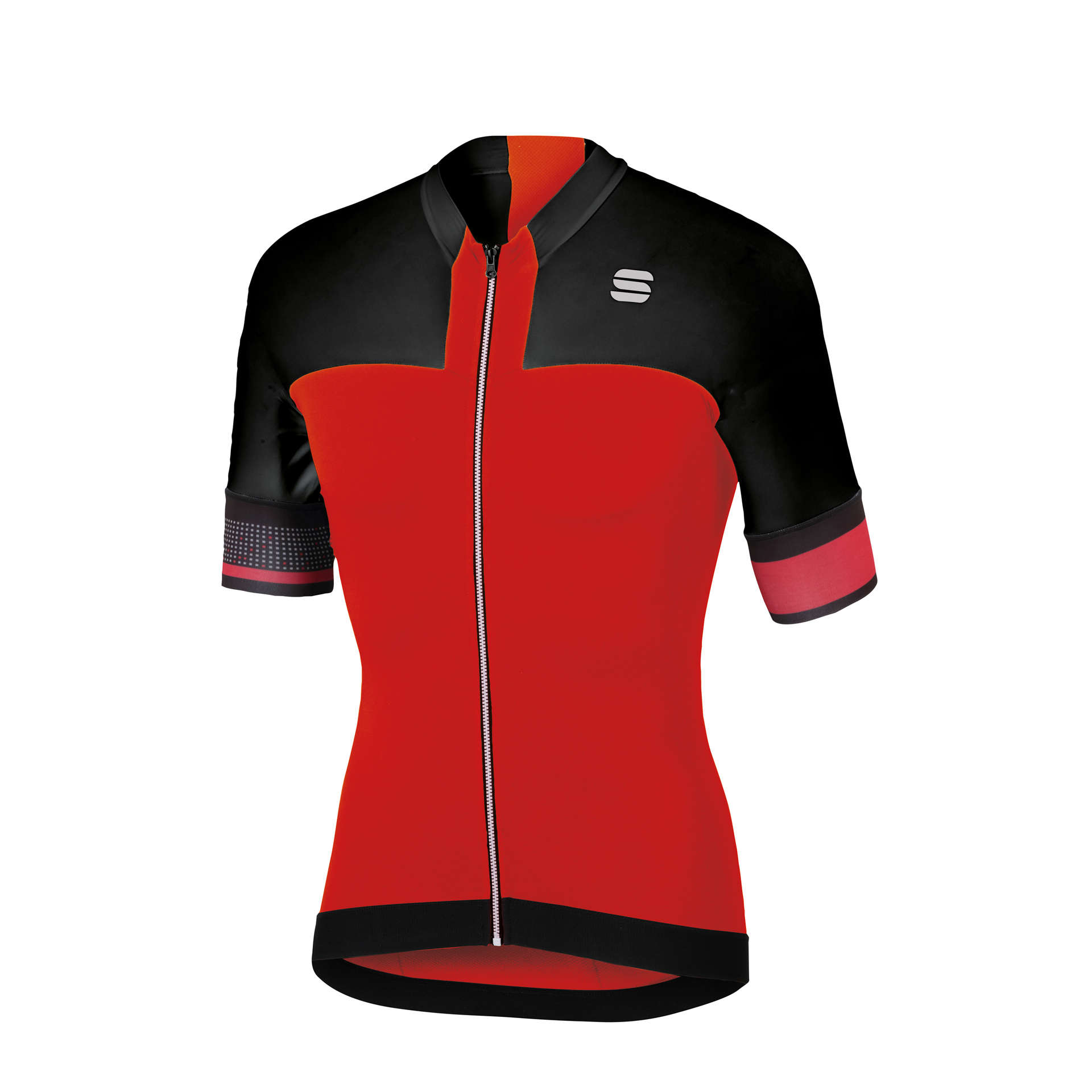 Sportful Strike Fietsshirt Korte Mouwen Rood/Zwart/Zwart Heren