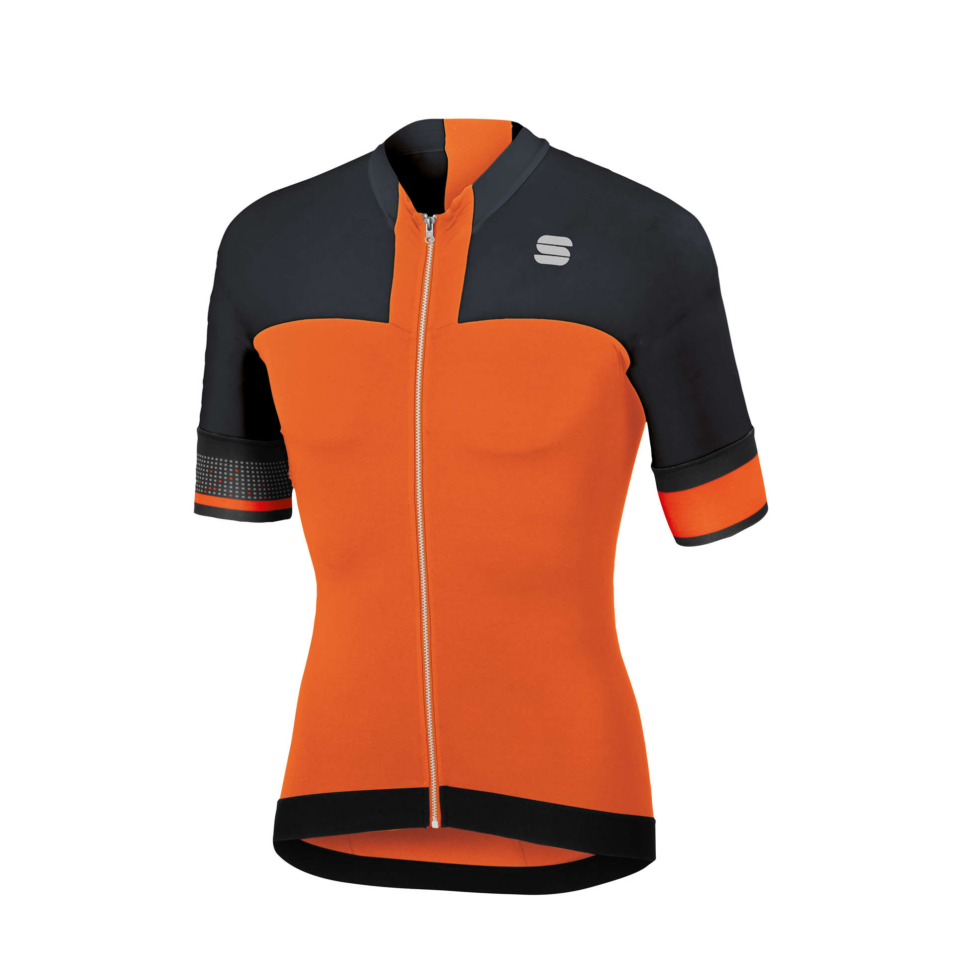 Sportful Strike Fietsshirt Korte Mouwen Zwart/Oranje Heren