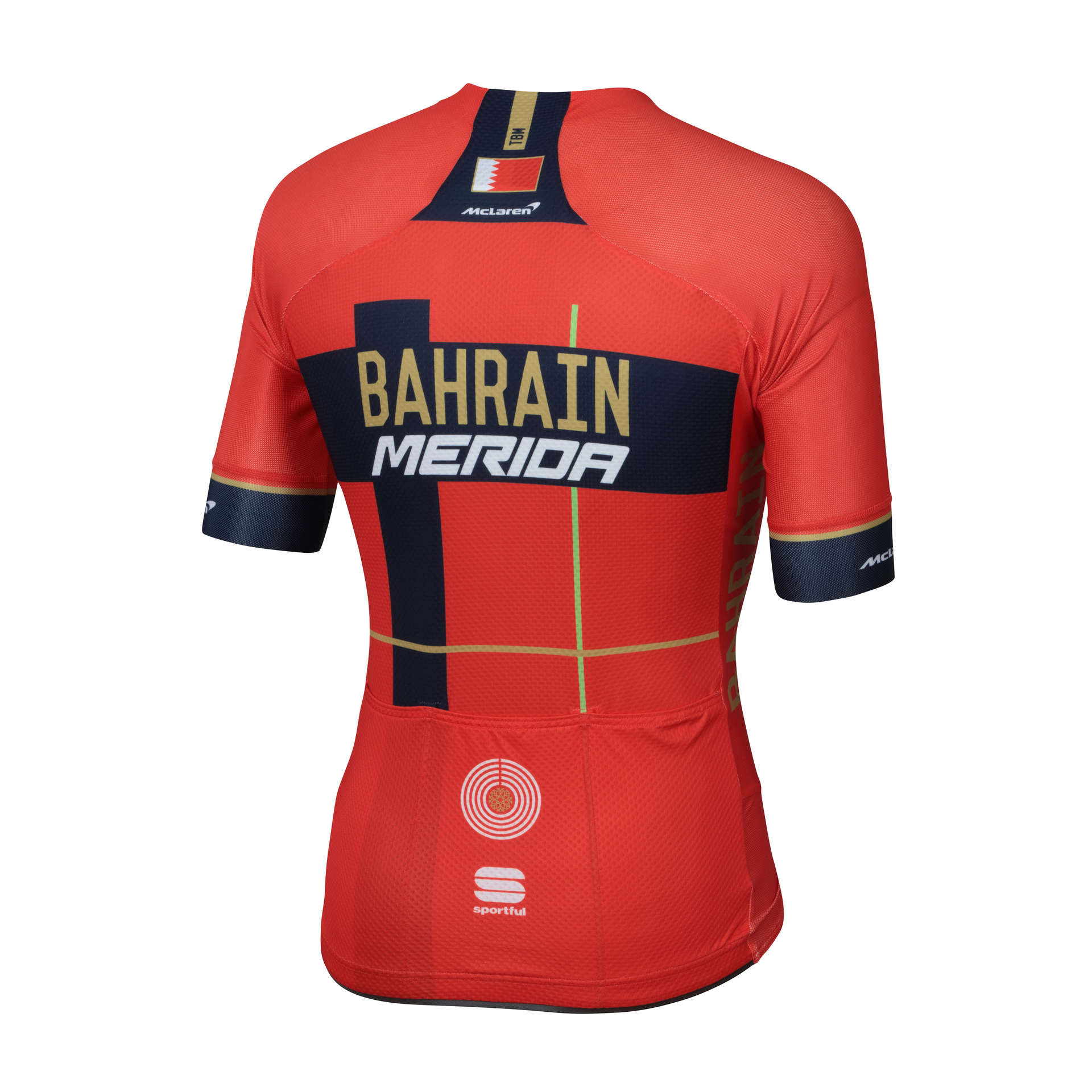 Sportful Bahrain Merida Bodyfit Pro Evo Fietsshirt Korte Mouwen Rood/Blauw Here