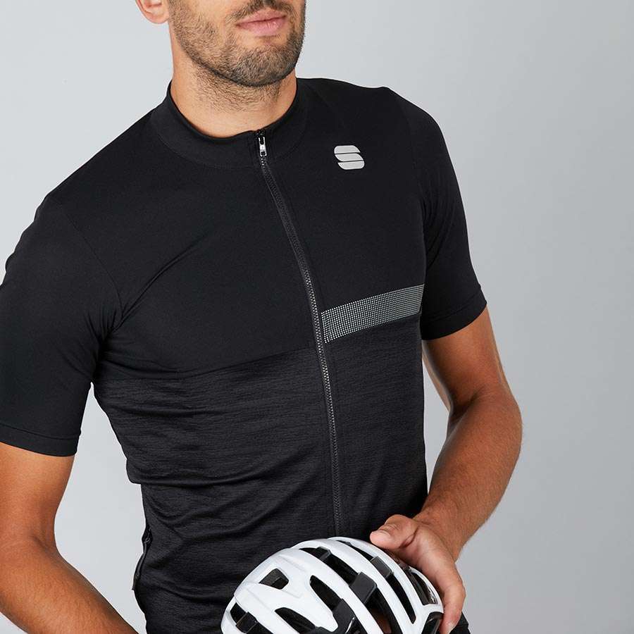 Sportful Giara Fietsshirt Korte Mouwen Zwart/Zilver Heren