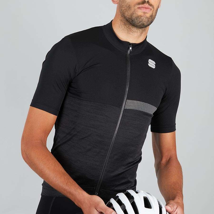 Sportful Giara Fietsshirt Korte Mouwen Zwart/Zilver Heren