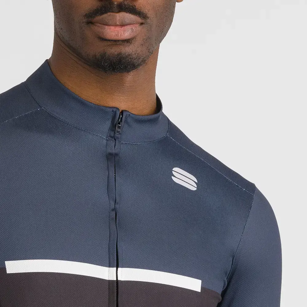 Sportful Pista Thermal Fietsshirt Lange Mouwen Zwart/Blauw/Wit Heren