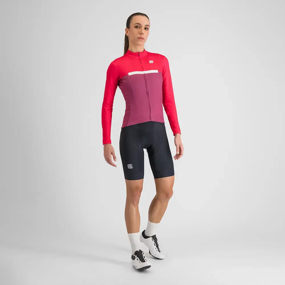 Sportful Pista Thermal Fietsshirt Lange Mouwen Roze/Paars Dames