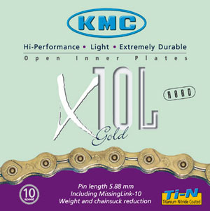 KMC X10L 10-Speed Light Gold/Titanium Fietsketting