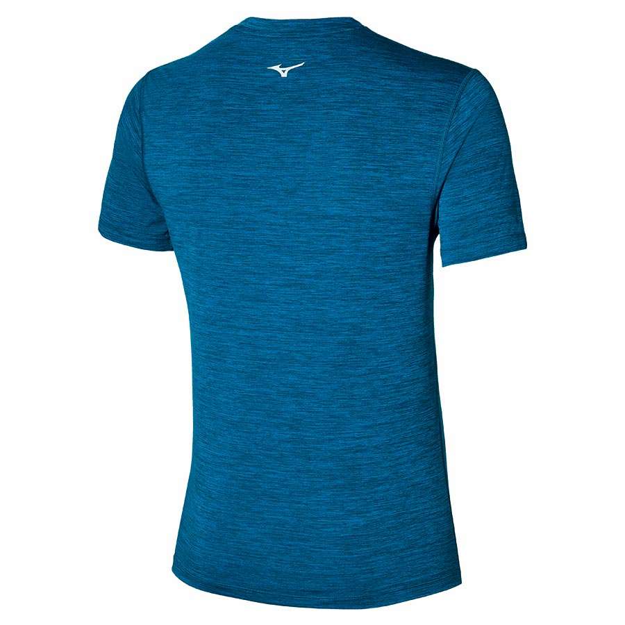 Mizuno Impulse Core Hardloopshirt Korte Mouwen Blauw/Wit Heren