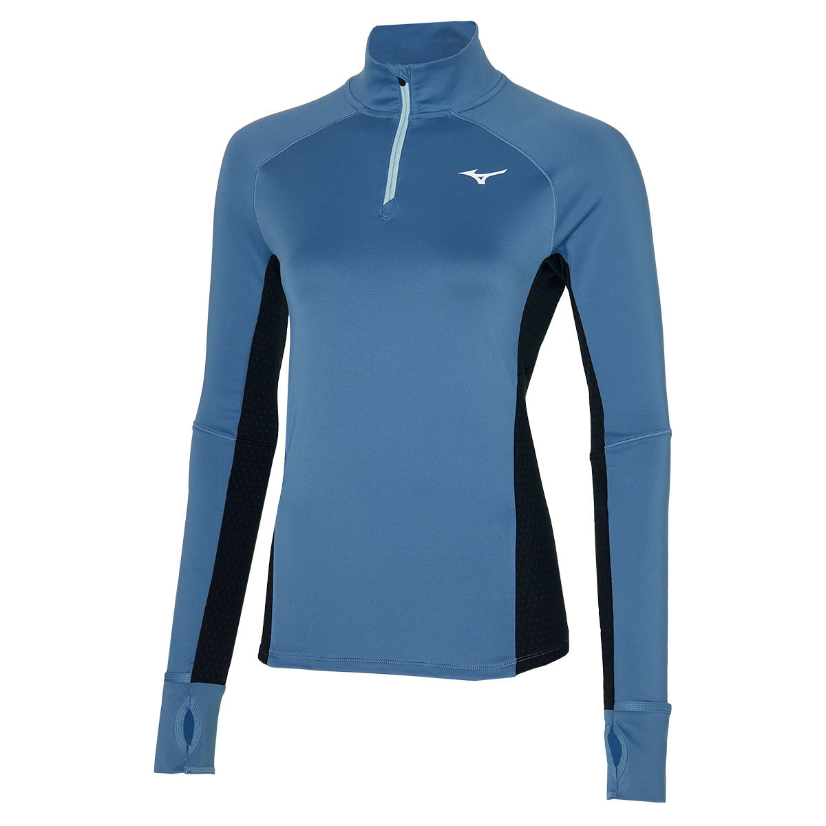 Mizuno Warmalite HZ Hardloopshirt Lange Mouwen Blauw/Zwart Dames