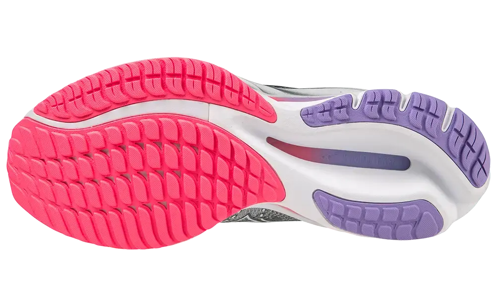 Mizuno Wave Rider 27 Hardloopschoenen Grijs/Wit/Roze Dames