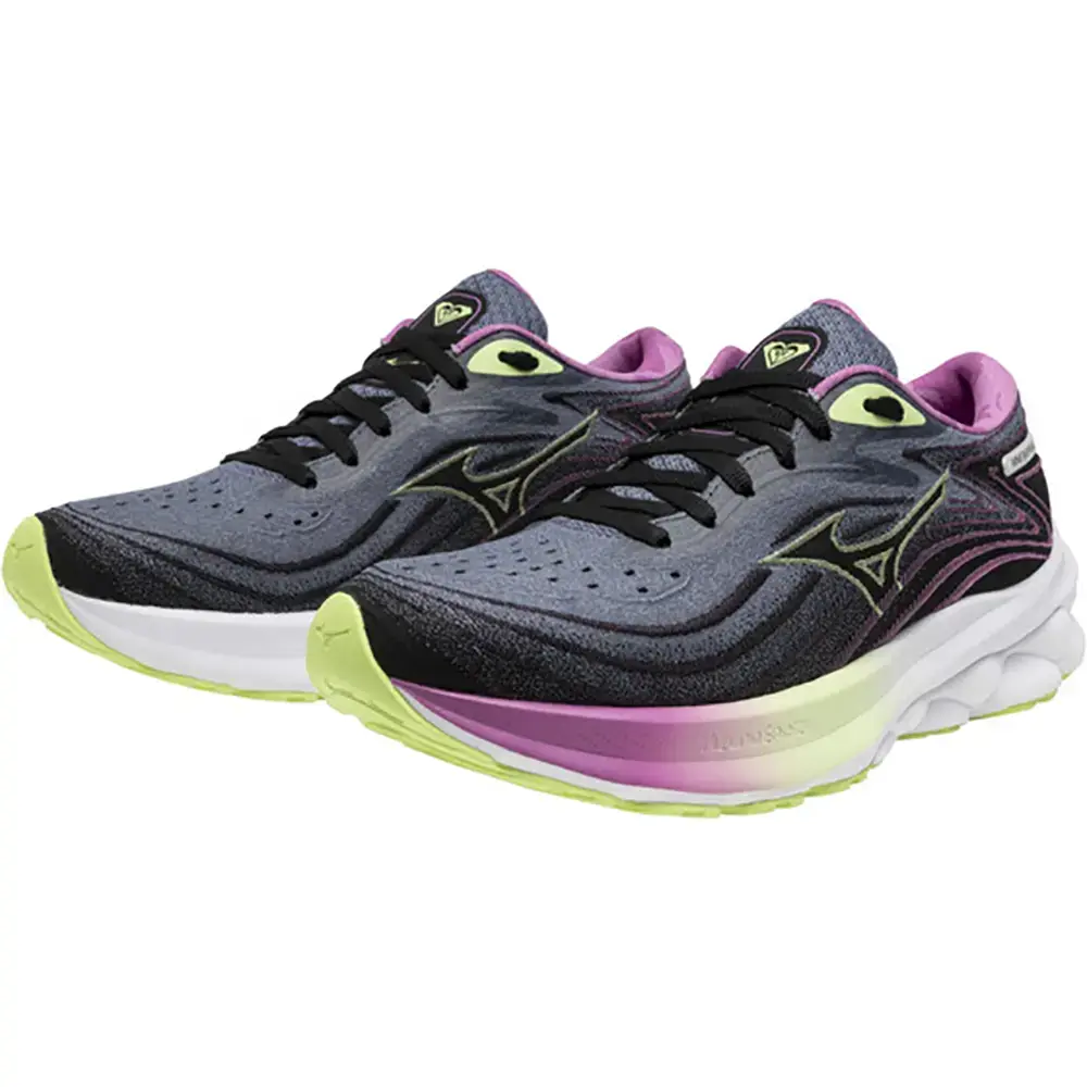 Mizuno Wave Skyrise 5 Roxy WOS Hardloopschoenen Zwart/Paars/Geel Dames