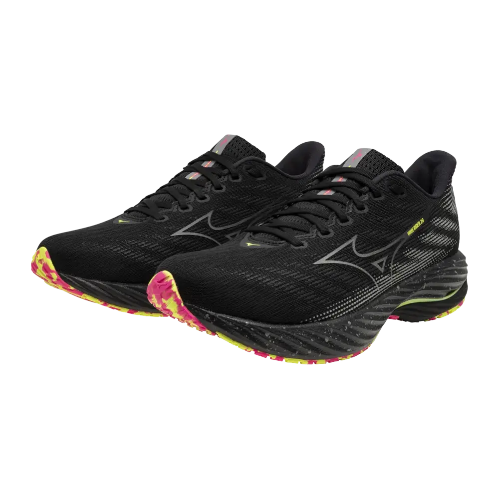 Mizuno Wave Rider 28 Hardloopschoenen Zwart/Zilver/Groen