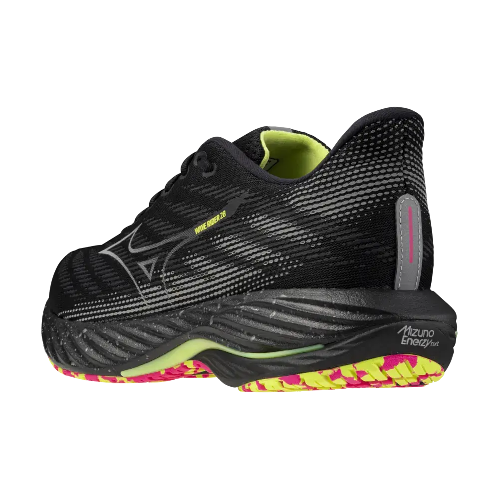 Mizuno Wave Rider 28 Hardloopschoenen Zwart/Zilver/Groen