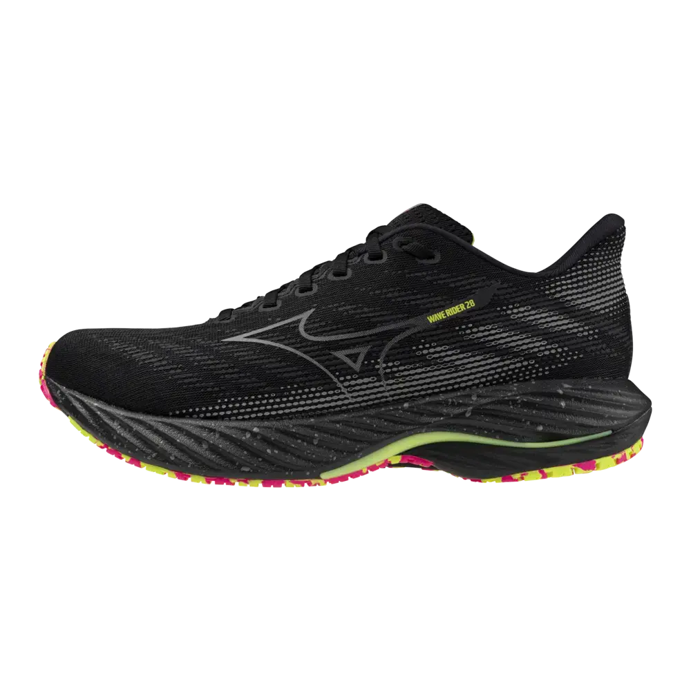 Mizuno Wave Rider 28 Hardloopschoenen Zwart/Zilver/Groen