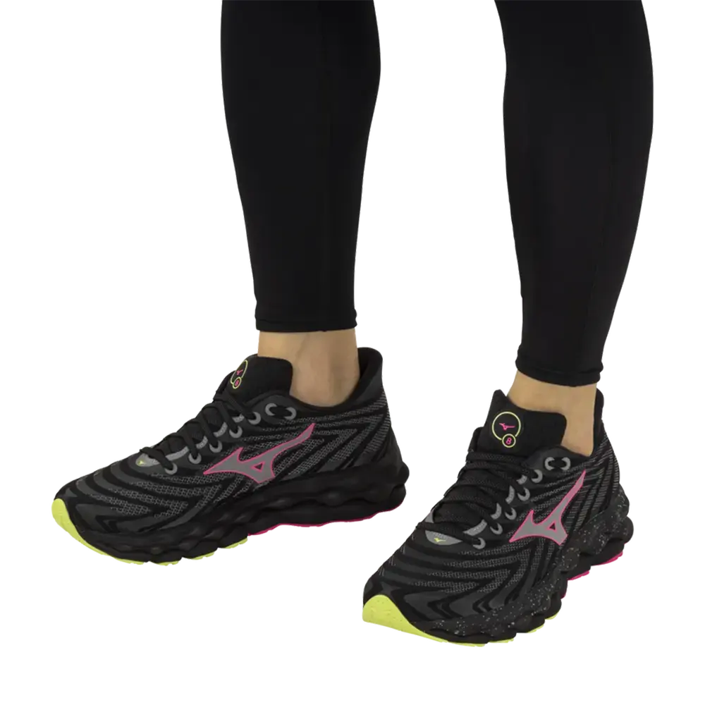 Mizuno Wave Sky 8 Hardloopschoenen Zwart/Zilver/Roze Heren