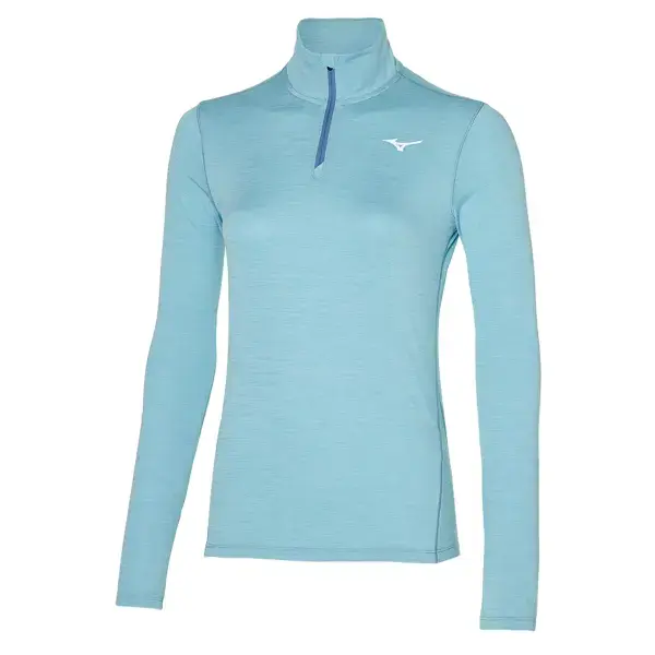 Mizuno Impulse Core WOS Hardloopshirt Lange Mouwen Blauw Dames