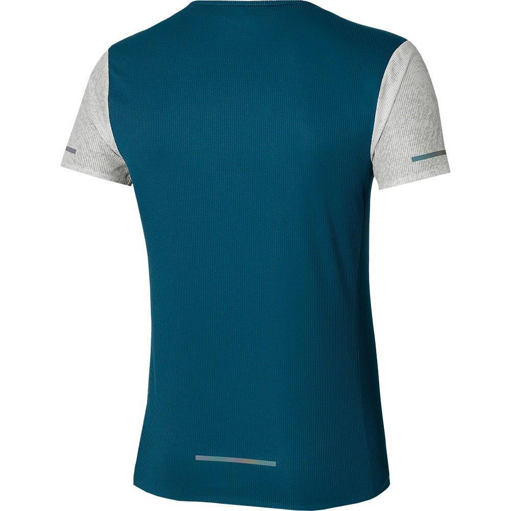 Mizuno Premium Aero Hardloopshirt Korte Mouwen Grijs/Blauw Heren