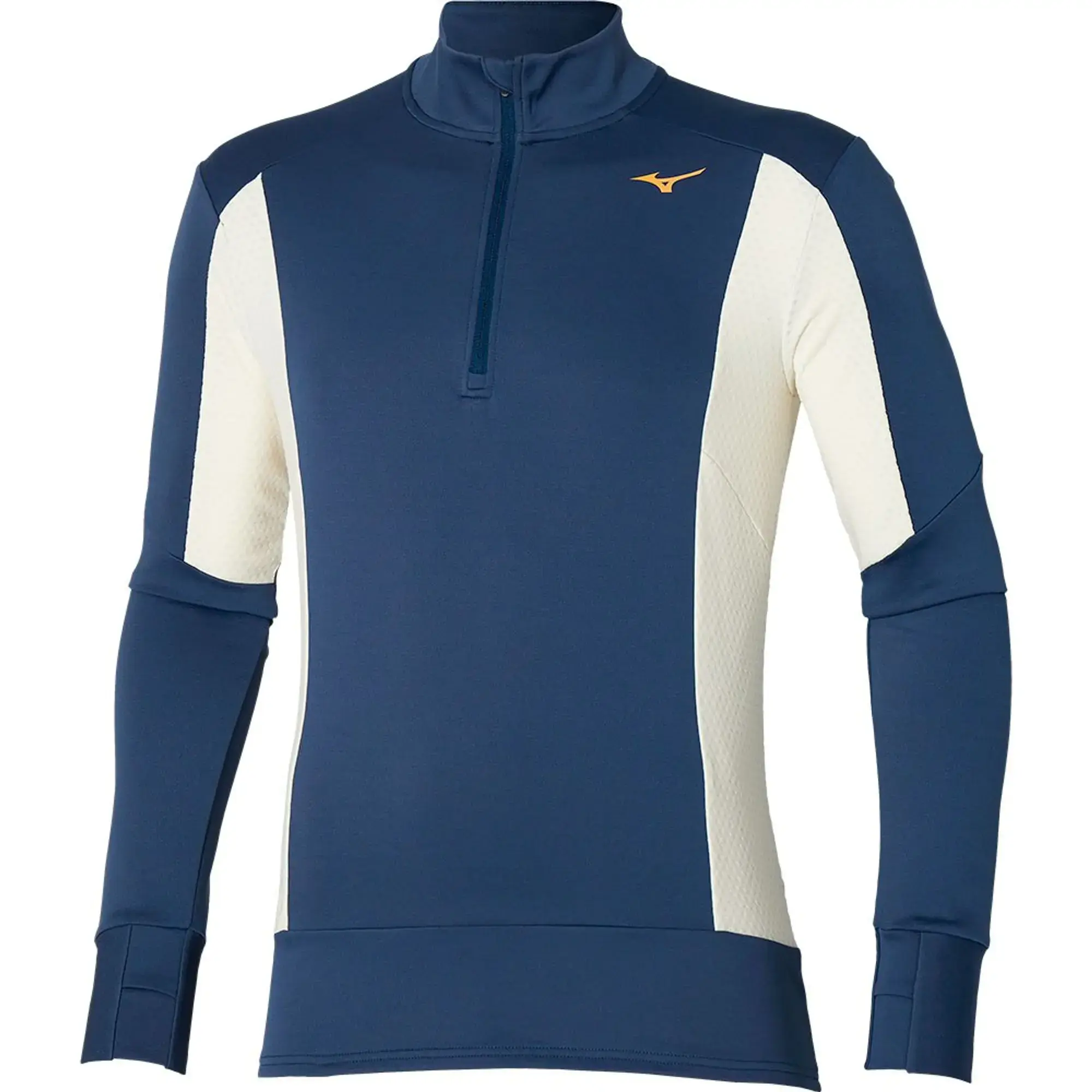 Mizuno Warmalite HZ Hardloopshirt Lange Mouwen Blauw/Wit Heren