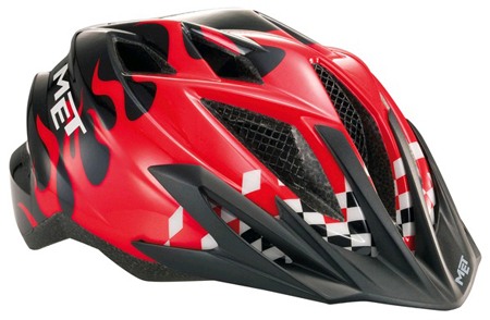 MET Crackerjack Flames Rood/Zwart Helm