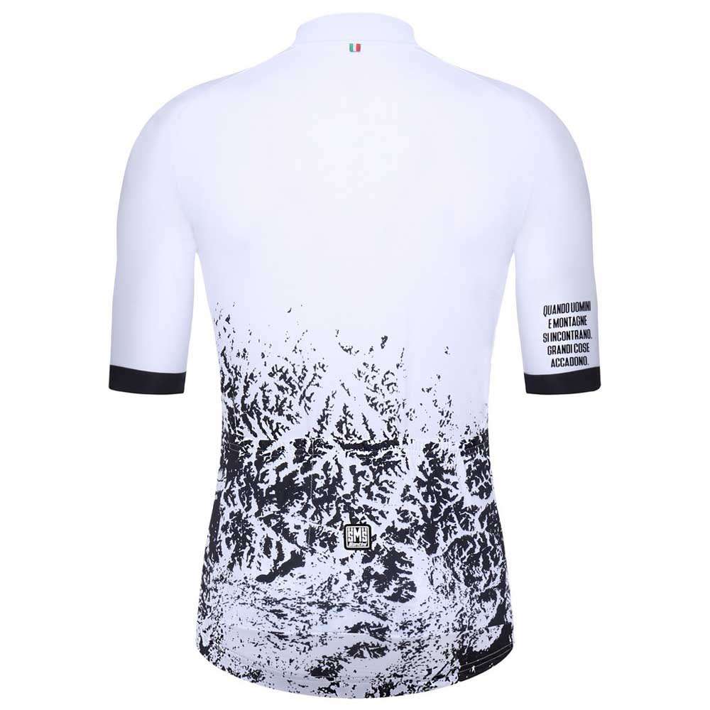 Santini Alpi Fietsshirt Korte Mouwen Wit/Zwart Heren