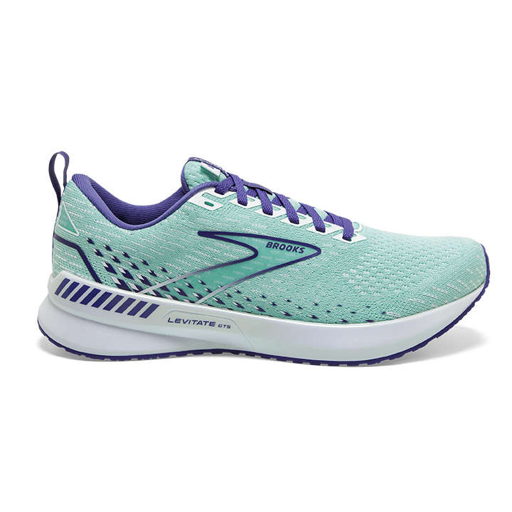 Brooks Levitate GTS 5 Hardloopschoenen Groen/Paars/Wit Dames