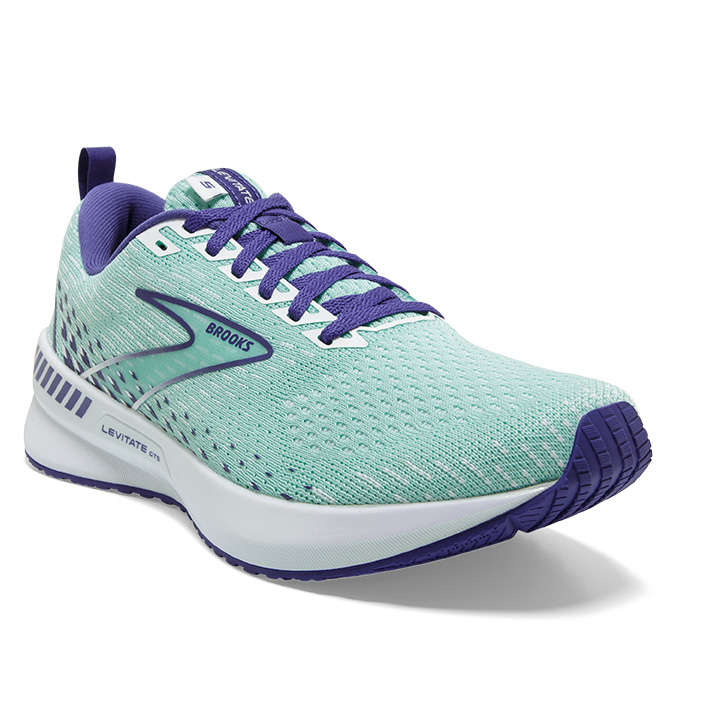 Brooks Levitate GTS 5 Hardloopschoenen Groen/Paars/Wit Dames