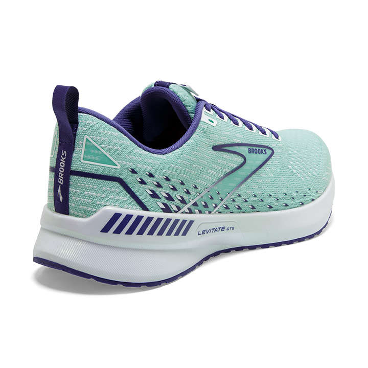 Brooks Levitate GTS 5 Hardloopschoenen Groen/Paars/Wit Dames